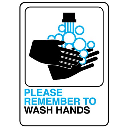 HY-KO Please Wash Hands Sign 5" x 7", 5PK A02002